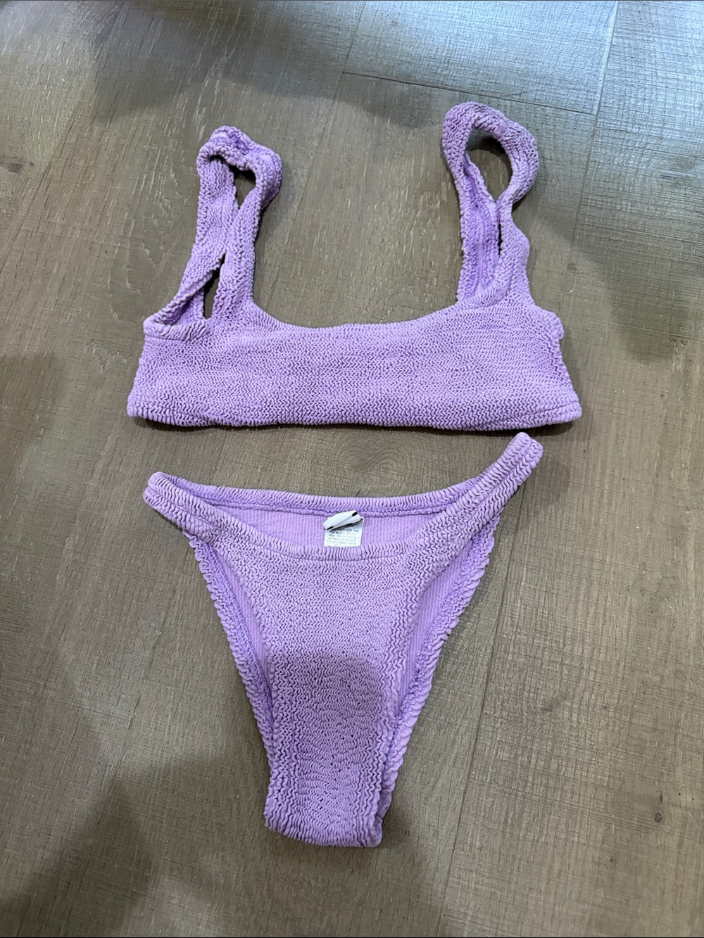 Elysiian Lavender Textured Tank Bikini Set one size